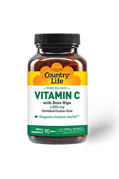 COUNTRY LIFE أقراص فيتامين سي 1000 ملغ، 90 قرصًا