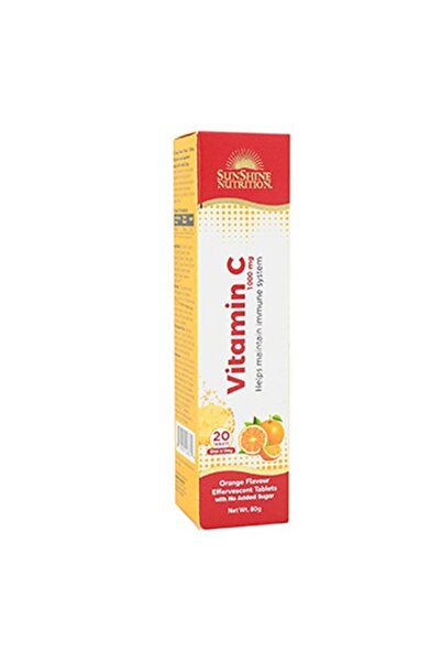 Sunshine Nutrition فيتامين سي 1000 ملغ فوار بنكهة البرتقال، 20 قرصًا