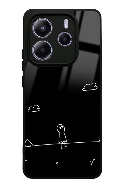 Spoyi حافظة هاتف لامعة بتصميم دودل كاسبر لهاتف Xiaomi Redmi Note 14 4G
