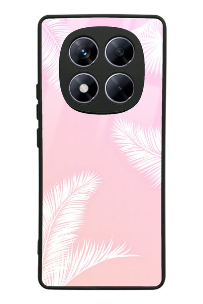 Spoyi حافظة هاتف Xiaomi Redmi Note 14 Pro Plus باللون الأبيض بتصميم النخيل ال...