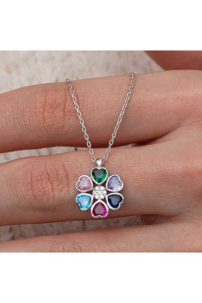 Skygo Silver Color Heart Flower Women's Necklace