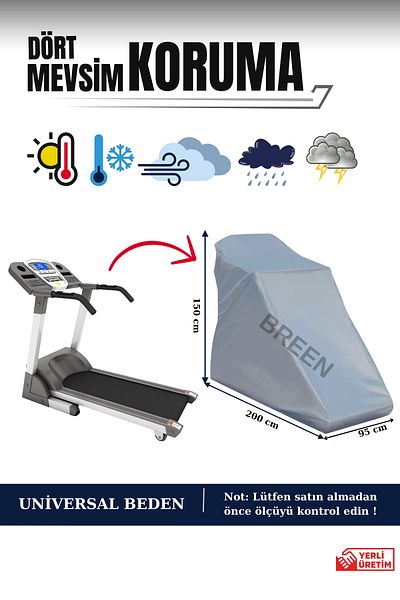 Breen Gray Universal Mold Treadmill Pad Cover, Protective Case for Indoor and Outdoor