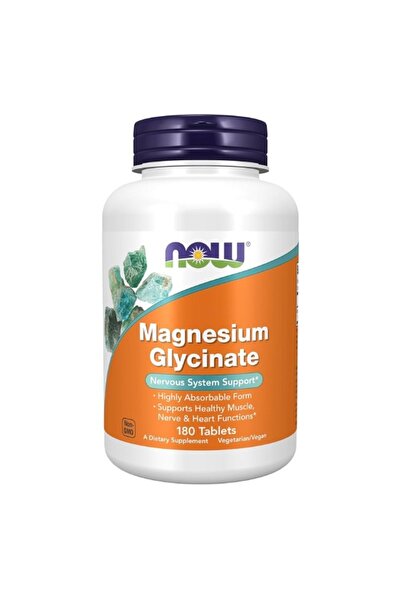 Now أقراص جليسينات المغنيسيوم عالية الامتصاص من فودز، 180 قرصًا