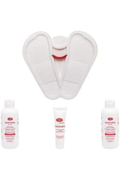 mosadal Mosadal Fußpflege, Profi-Set, 4 Stück,Mosaik Lotion 250 ml,Mosaik Creme hydratisiert,Mosaik Fußwanne