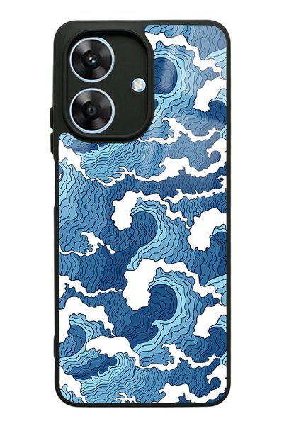 Spoyi Glossy Phone Case for Oppo Realme Note 60 Blue Wave Design