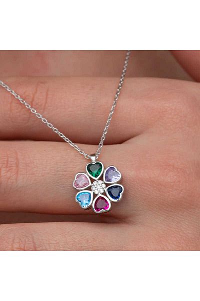 Skygo Silver Color Heart Flower Women's Necklace