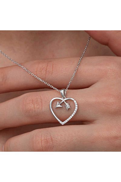 Skygo Silver Heart Arrow Women Necklace