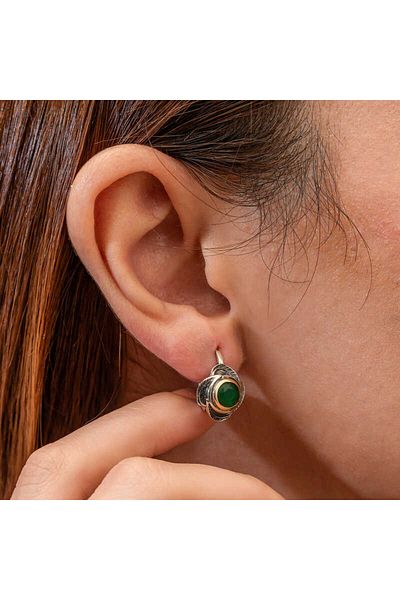 Skygo Silver Flower Pattern Authentic Women Earrings