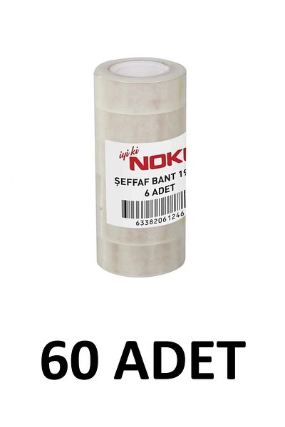 Noki 60 Pcs Crystal Office Tape 19mm X 33 Meters Money Tape
