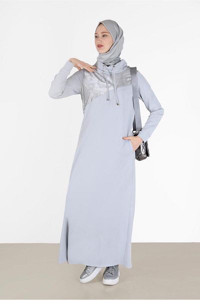 Alvina Rochie cu guler Degaje imprimat Yazi - 42266