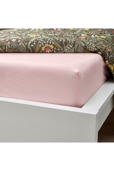 IKEA ULLVIDE Light Pink Fitted Sheet (80x200 cm) – Soft, Breathable & Durable