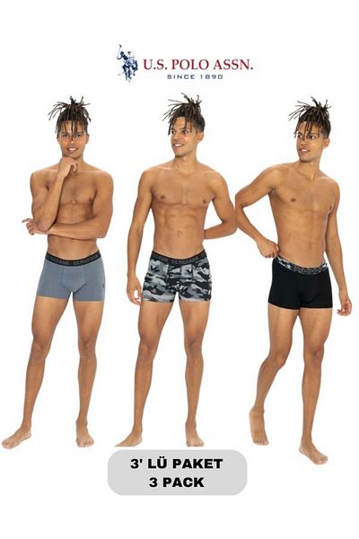U.S. Polo Assn. Ανδρικό σετ μπόξερ 3 τεμαχίων 95% βαμβάκι 5% ελαστάνη USPA με άδεια χρήσης