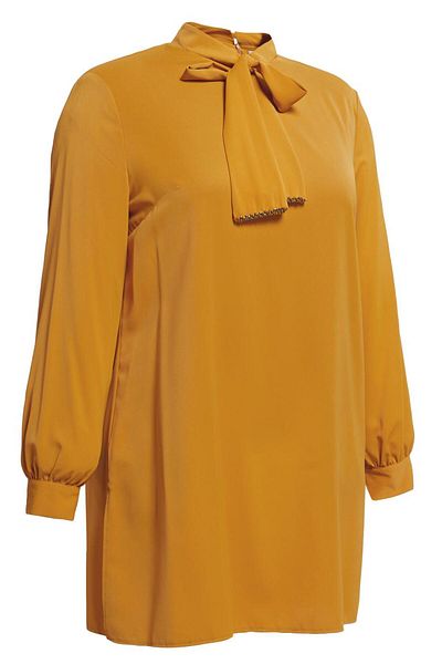 Alvina Plus Size Tied Collar Tunic 20403
