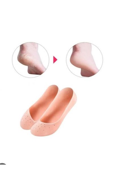 Dalian Home Heel Crack Silicone Booties Skin Color Socks Foot Moisturizing Ir...