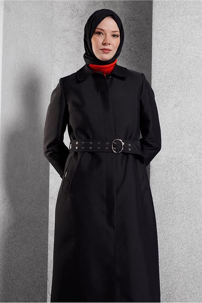 Alvina 10914 Model Belted Trench Coat