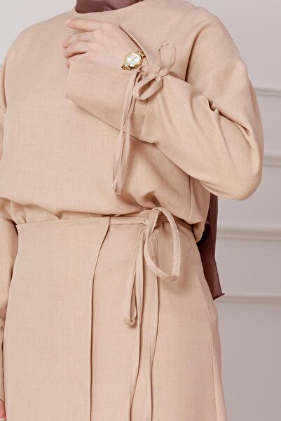 Sevitli Σετ με δεμένη φούστα Darin Κρέμα