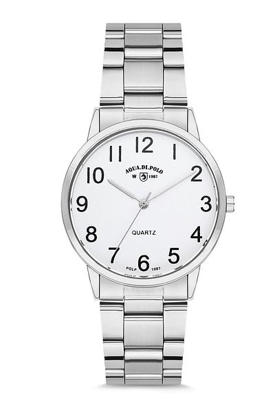 Aqua Di Polo 1987 ساعة يد نسائية من المعدن الفضي APWR013005
