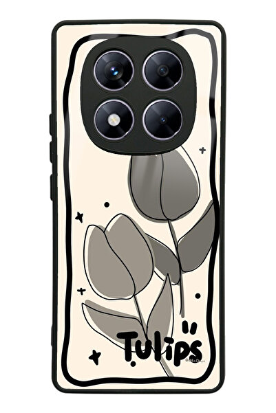 Spoyi حافظة هاتف لامعة بتصميم زهرة التوليب لهاتف Xiaomi Redmi Note 14 Pro 4G