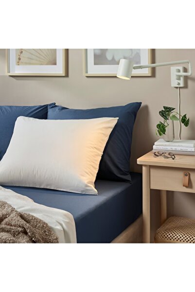 IKEA ULLVIDE Fitted Sheet, Dark Blue – Soft & Breathable, 90x200 cm | IKEA