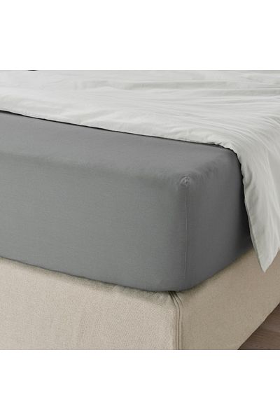 IKEA ULLVIDE Grey Fitted Sheet 90x200 cm – Soft, Breathable & Moisture-Wicking