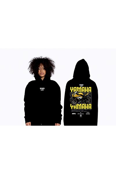 Freeyez Hoodie Yamaha Siyah Sarı Kanguru Cepli Sweet