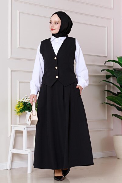 Sevitli Costum dublu Cemre cu vestă-negru