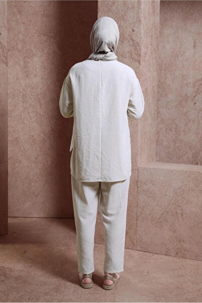 Alvina 44415 Model Linen Textured Pants Set