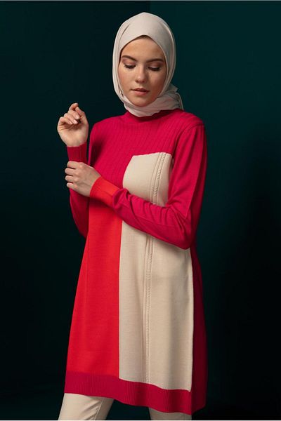 Alvina 43180 Μοντέλο Color Block Knitwear Tunic