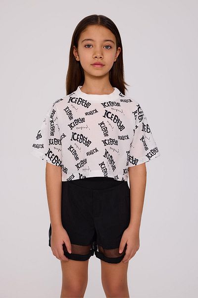 Iceberg Λευκό μπλουζάκι για κορίτσια BG Store