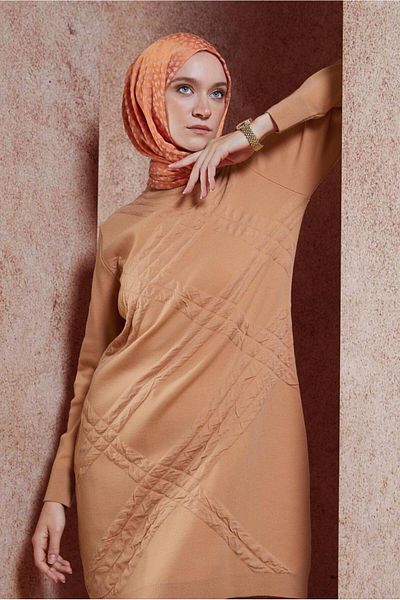 Alvina Πλεκτό Hijab Tunic - 44906