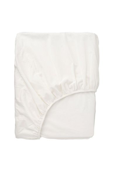 IKEA BALSAMPOPPEL Fitted Sheet, White, 90x200 cm – 100% Organic Cotton, Soft & Breathable