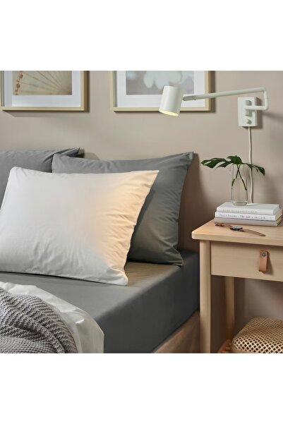 IKEA ULLVIDE Grey Fitted Sheet 90x200 cm – Soft, Breathable & Moisture-Wicking