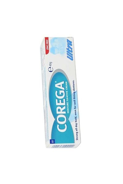 Corega Denture Fixative Cream, Ultra Cream For Teeth & Gums, 40 G