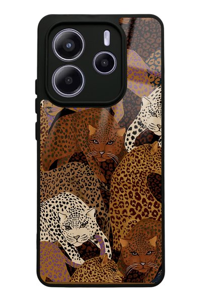 Spoyi Xiaomi Redmi Note 14 5g Glossy Phone Case with Leopards Design