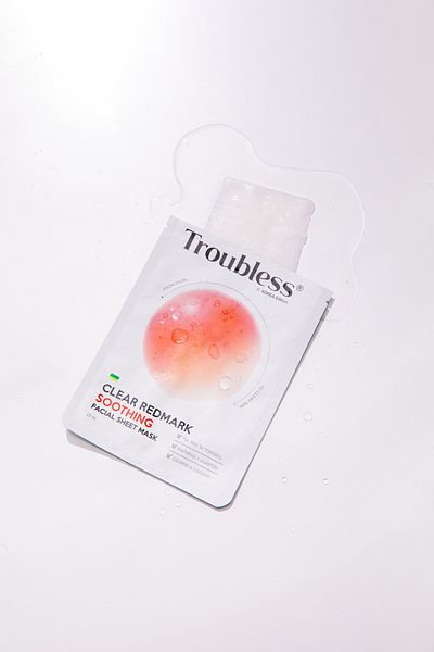 Troubless Anti-Acne & Pimples & Redness Face Mask Made from Natural Fibers 5 Pieces/25Ml