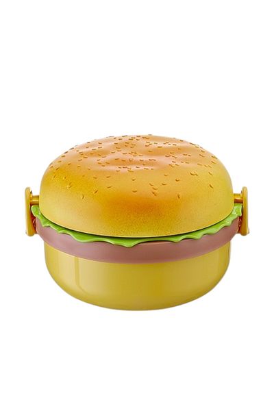 MUF HOME Hamburger Design School Lunch Box Food Box Fun Children's Storage Container 1200 ml