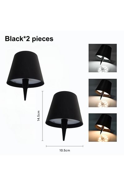 Choice 2 Pieces 01black Led Rechargeable Wine Bottle Lamp Touch Control Of 3 Colors And Stepless Dimming T