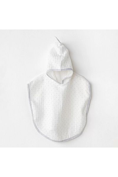 Mu Art Ahşap Ac24726 Muslin Wawa Boys Baby Poncho White