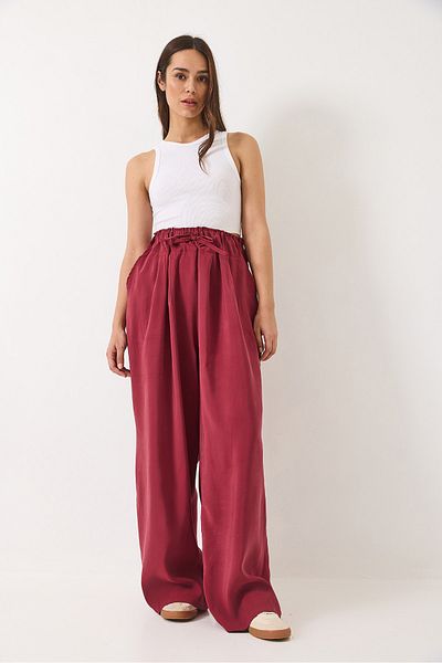 Bianco Lucci Pantaloni Palazzo oversize, largi, elastici, cu talie înaltă, 80165 60271071