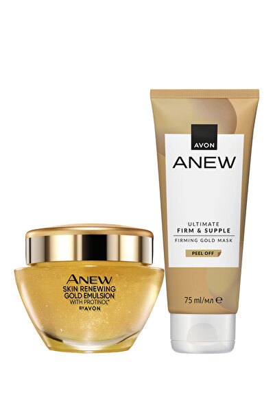 AVON Anew Altın İçeren Cilt Tazeleyici Gece Kremi ve Soyulabilen Yüz Maskesi ...