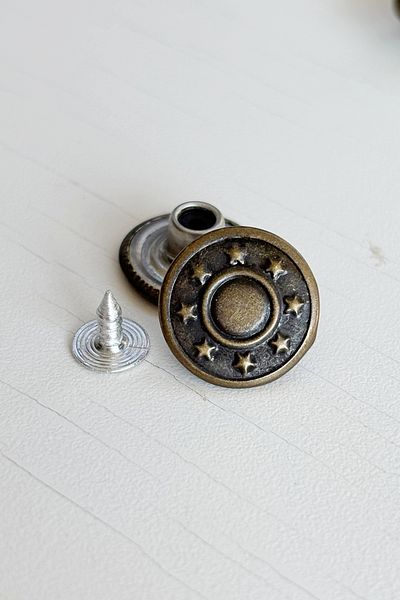 BERRİN AKSESUAR 17mm 8 Star Model Fixed Jeans Denim Jacket Button