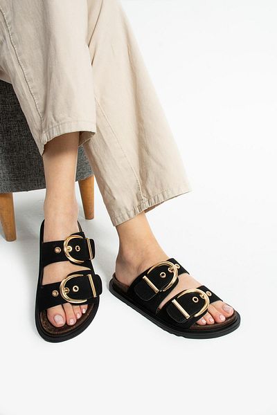 diclepolat Women's Daily Gületle Ronda Sastırma Techniques Black Slippers