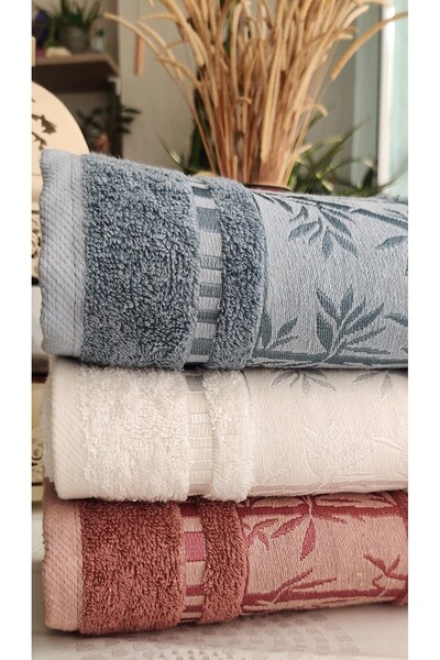 A.Z.H. مهر فاخر من الخيزران ريبيلا 50x90 سممجموعة مناشف اليد والوجه من الخيزران مكونة من 3 قطع