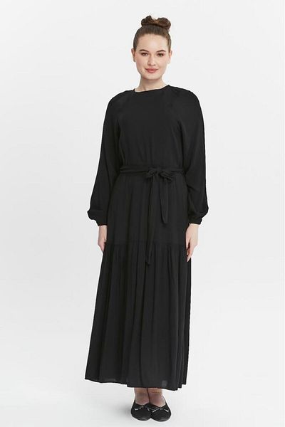 Jamila Belted Ruffle Straight Women's Hijab Dress