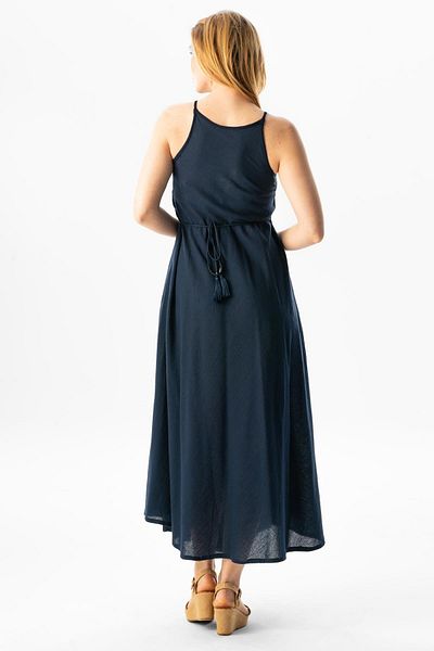 Eliş Şile Bezi Strap Şile Cloth Sima Μακρύ Καλοκαιρινό Φόρεμα Navy Blue Lcvt