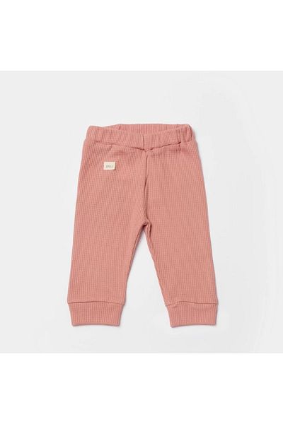 Biorganic Waffle Smile Baby Pants Redbrown