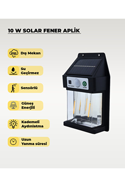 10W Solar Sensor Led Wall Lantern Sconce 3200K - Yellow Light