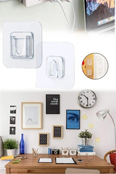 jetfast 5 Pairs Extra Strong Adhesive Water Resistant Hanger Without Wall Punching, Item Fixing Table Clip