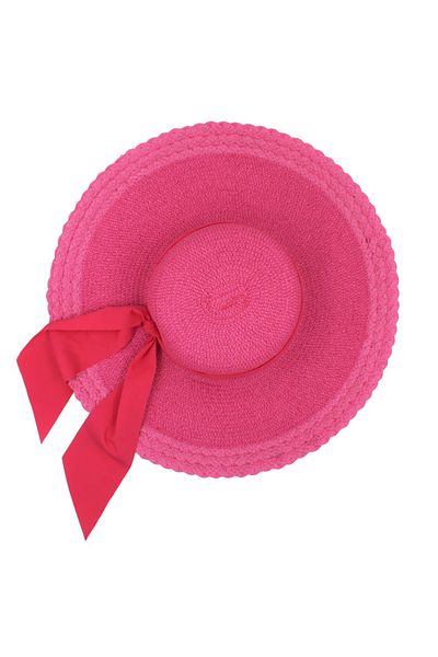 BM GİFT DESİGN Women's pink beach hat with bow