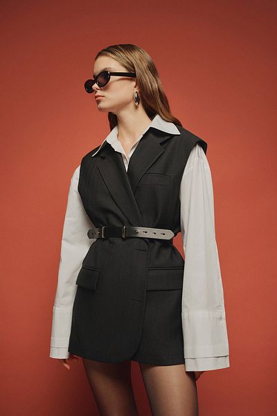 VATKALI Oversize Long Vest with Buttons